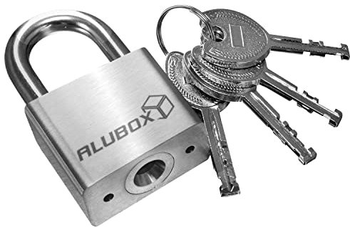 alubox Vorhängeschloss Edelstahl mit 4 Schlüsseln Bügel 7mm Edelstahl
