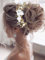 Vakkery Blume Braut Hochzeit Haar Rebe Perle Haarschmuck Braut Stirnband Kopfschmuck für Frauen und Mädchen (Gold)