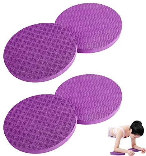 Yoga Knieschoner,Sport Balance Kissen zum Schutz von Knie,Rutschfest Knieschoner Matte,Maximale Entlastung und Unterstützung der Knie Handgelenke und Ellbogen Knieschoner Fitness Pilates,Violett,4Pcs