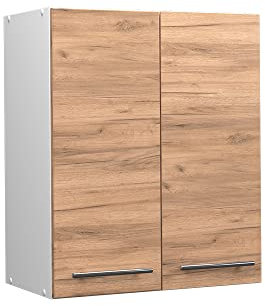 Vicco Hängeschrank Fame-Line, hängender Küchenschrank, Goldkraft Eiche/Weiß, 60 cm
