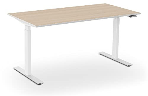 aeris Active Desk Höhenverstellbarer Schreibtisch 160x80 Weiß, Stehtisch Höhenverstellbar Elektrisch mit Memory Funktion, Bürotisch Tischgestell aus Stahl, PC Tisch für Home Office