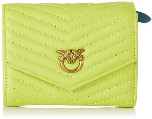 Pinko Compact Wallet M Sheep Nappa C, Accessori da Viaggio-Portafogli Donna, ST4Q_Mult Verde/Giallo/Azzurro-Antq, U