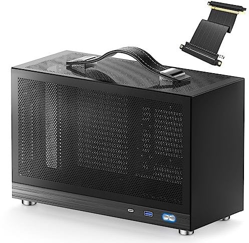 S300 - Mini-ITX PC Gaming Case - Front I/O USB 3.0 Type - C Port - SFX Power Supply 100-130mm - Cable Management System - luminum Mini-ITX Motherboard Small Portable PC Case-Black