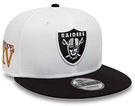 New Era American Footbal Fankappe Las Vegas Raiders NFL 9Fifty weiß gerader Schirn Teamlogo Snapback Cap - M - L