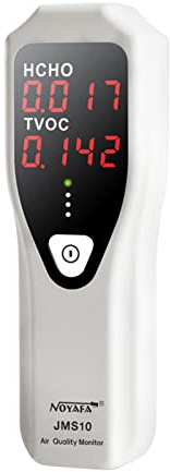Irfora Tragbarer Formaldehyd-Detektor Raumluftqualitätsmonitor HCHO und TVOC-Monitor mit akustischer Alarm-LED-Anzeige für HVAC-Heimsysteme