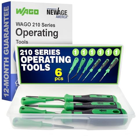 WAGO 210 Serie 6-teiliges Bedienwerkzeug-Sortiment Pack | Terminal-Schraubendreher-Set | teilisolierter Schaft | inkl. (210-719), (210-720), (210-721), (210-648), (210-657), (210-658)