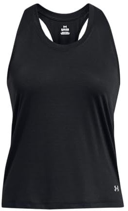 Under Armour UA Launch Singlet Camiseta de deporte para mujer, camiseta sin mangas para hacer deporte o correr, color negro/reflectante