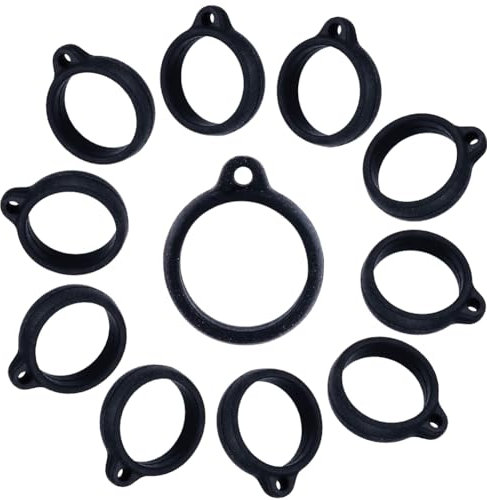 GORGECRAFT 20Stk Anti-Verlust-Silikon-Gummi-Ringe 16mm Durchmesser Schwarz Nicht Verlorene O-Ringe Vielseitig Einsetzbar Verstellbarer Halter Anhänger Für Halskette Schlüsselband Stifte Bürobedarf