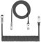 XINMENG X MAMBASNAKE C01PRO Cable de Teclado en Espiral, Línea HyperSpeed ​​Tipo C con Tasa de Retorno de 8KHz, Cable USB-C Trenzado de Nailon Aviación Metálica para Teclado/Teléfono de Juegos - Gris