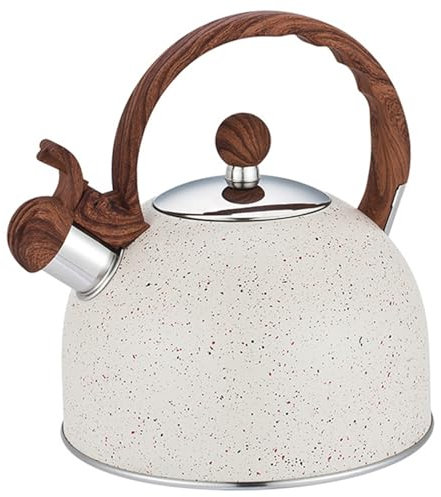 Whistling tè bollitore da tè 2.5L in Acciaio Inossidabile Piano Cottura con bollitore Isolato Coda Pieghevole in Legno Manico in Legno bollitore per la Stufa a Riscaldamento rapido per Piano COT