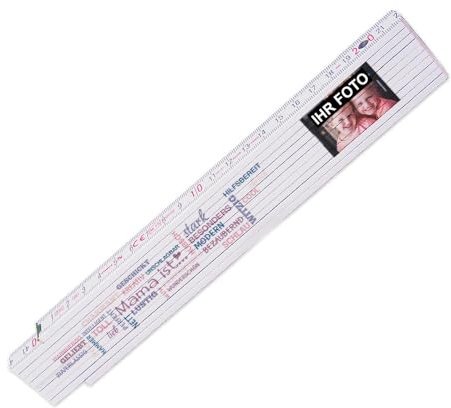 Zollstock mit Foto und Spruch – Positive Eigenschaften – zum Muttertag | Glieder-Maßstab personalisiert