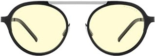 Gunnar Gaming and Computer Eyewear - Pacifica, Strata Collection - Frame Colour: Onyx-Silver, Lens Tint: Amber (Blocks 65% Blue Light & 100% UV Light) - Blue Light Blocking Glasses - Patented lens