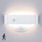 Lightess 16W Aplique Pared Interior Sensor Movimiento 1600LM, Moderna Lampara de Pared LED, 4500K Blanco Neutro Lámpara de Pared Luz de Aluminio Iluminación para, Dormitorio, Pasillo, Escalera, Blanco
