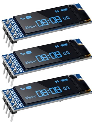 APKLVSR 3PCS 0.91 Módulo de Pantalla I2C, Módulo de Pantalla OLED IIC I2C 128x32 3.3V/5V para Arduino y Otros Microcontroladores (Azul)