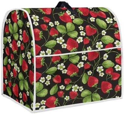 Jndtueit Strawberry Stand Mixer Cover with Pockets,Auto Mixer Cover Juicer Cover Dust Cover for Most Kitchen Small Appliances