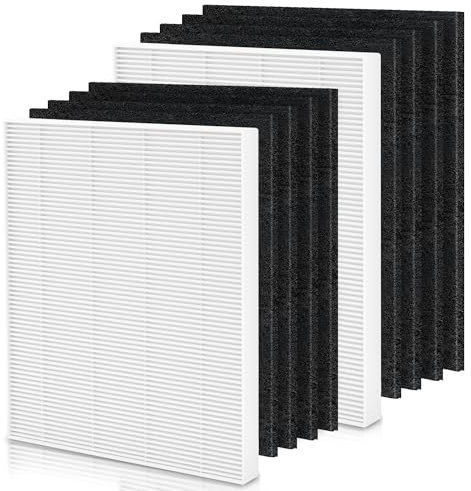 C545 True HEPA Replacement Filter S Compatible with Winix C545, B151, P150, 9300 Air Purifier, Winix S Filter 1712-0096-00 2522-0058-00, 2 Pack H13 True HEPA Filter and 8 Activated Carbon Filters
