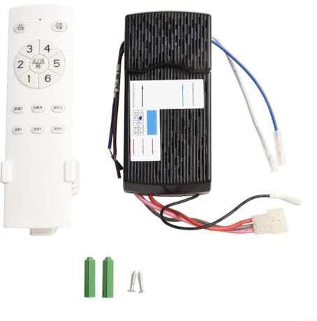 Wireless Ceiling Fan Remote Control Kit, Ceiling Fan Controller with Remote Control Reversible Dc Motor Dimmable Ceiling Fan Controller for Living Room Bedroom