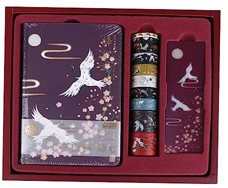 NUOBESTY Book Chinese Style Diary Blank Notepad Notepads Office Planner Notepad Writing Notepad Daily Notepad Note Pads Vintage Diary Journal Diary Delicate Diary Red Paper