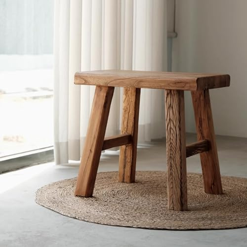 WXZXWXZX Massive Sitzbank Esszimmer Hocker Holzbank Flur Küchenbank Bank Eckbank Esszimmerbank Bettbank Essbank Gartenbank Fußhocker Garderobenbank für Schlafzimmer Eingang Wohnzimmer(50cm(19.7in))