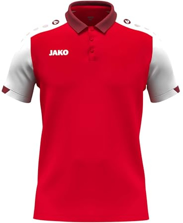 JAKO Unisex Poloshirt Dynamic, rot/weiß/dunkelrot, XL