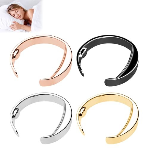 4 Stück Einstellbares Anti Schnarch Ring, Müdigkeitslinderung Schnarchring für Den Finger Herren,Leicht Anti Schnarchring,Anti Schnarch Ring für Den Finger,für Langes Tragen