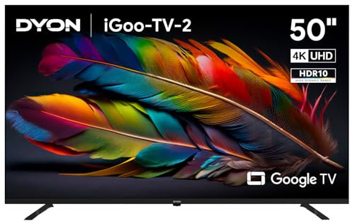 DYON iGoo-TV 50U-2 – 50 Zoll (126 cm) 4K Ultra-HD Smart TV mit Google TV, HDR10, Triple Tuner (DVB-S2/C/T2), WLAN, Bluetooth, Google Assistant, Netflix, Prime Video, [Modell 2025]
