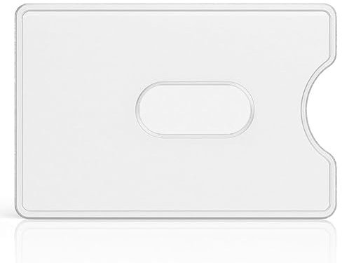 WallTrust Hartplastik Schutzhülle - 12 Stück - mit Loch - Kartenschutzhülle für Kreditkarten Ausweis transparent - Sichere Kartenhülle und EC Karten Bankkarten