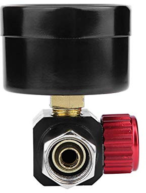 Karlak 1/4 Auto Spray Gun Air Regulator with Diaphragm Control, Mini Size Lightweight, Easy to Install, Glass Lens, Pressure Gauge, for Sprayguns and Air Tools