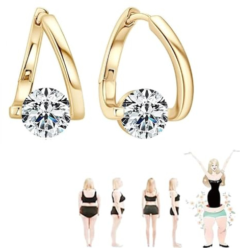 MagneTherapy Germanium-Ohrringe, Germanium-Ohrringe, Lymphdrainage-Ohrringe, Germanium Ohrring Lymphdrainage Magnet Damen Magnetfeldtherapie Lymphatische Ohrringe für Frauen und Mädchen (Gold)
