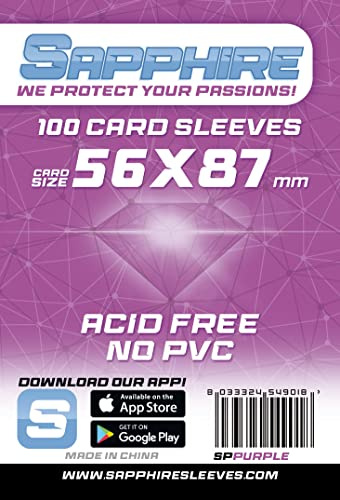 Red Glove 100 Sapphire Sleeves Schutzhüllen – Violett – Maße 56 x 87 mm