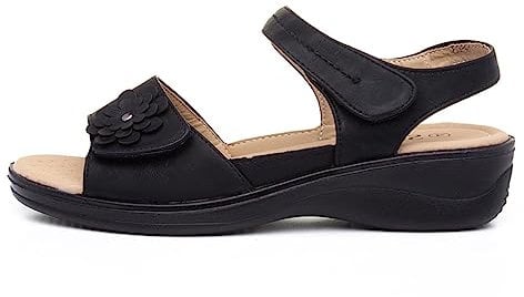 Softlites Shelby Womens Black Easy Fasten Sandal - Size 9 UK - Black