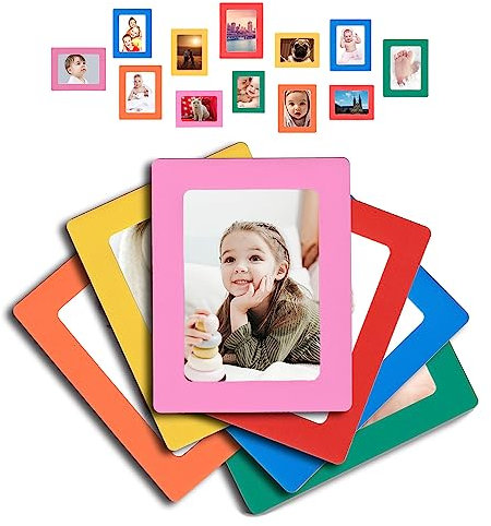 Raxwalker 12 magnetische Bilderrahmen, Kühlschrankmagnete, für 10,2 x 15,2 cm, 8,9 x 12,7 cm, 6,3 x 8,9 cm (bunt)