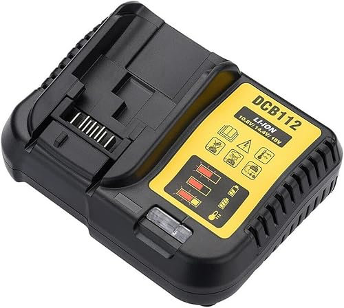 JANRI JAN112 10.8V 12V 18V 20V MAX Power Tool Li-Ion Battery Fast Charger Compatible with Dewalt XR Series Battery DCB200 201 204 205 181 182 183 184 etc, Compatible with DCB112, 110V-260V UK Plug