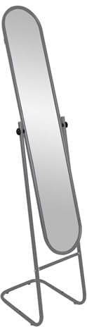 Harbour Housewares Miroir rond sur toute la longueur - 153 cm x 30 cm - Miroir autoportant argenté sur toute la longueur pour chambre à coucher, grands miroirs de sol longs et hauts avec cadre