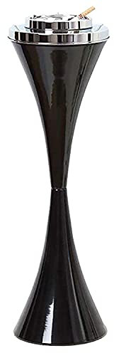 Floor Standing Ash Tray with Lid Stainless Steel Contemporary Self-Cleaning Smoking Ashtray Creative Smart Cigarette Detachable Ashtrays 23.5 High Patio Windproof Ash Holder for Indoor or Outdoor