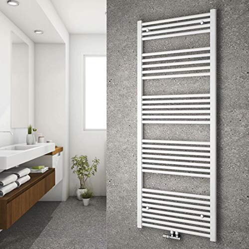 S'AFIELINA Badheizkörper Weiß 160x60 cm, Handtuchheizkörper Seitenanschluss & Mittelanschluss Bad Heizkörper Handtuchwärmer zum Heizen und Handtuch trocknen im Badezimmer, 761W