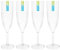 YöL 4 Champagne Prosecco Flutes Glasses Set Plastic Reusable Eco Dimpled Embossed Party Outdoor Summer