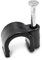 Black Round 9mm Cable Clips, Pack of 20, Maximum Cable Diameter 9mm