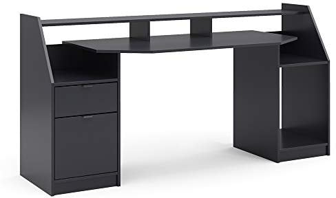 Vicco Gaming Tisch Joel, Computertisch, Schwarz, 180 x 66 cm