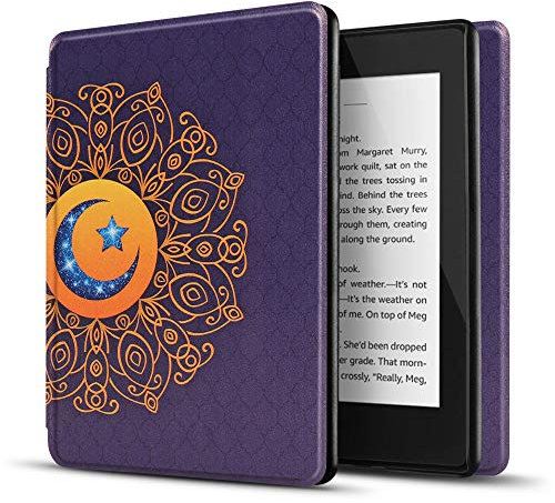 TNP Étui pour Kindle Paperwhite 10e génération/10 génération 2018-Étui Mince et léger avec Veille et réveil Automatique Compatible avec Amazon Kindle Paperwhite Version 2019 2020 (Lune étoilée)