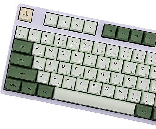 TsungUP Keycaps, 124 PBT Keycaps Dye-Sublimation Matcha Keycap English Japanese Korean Russian For Keyboard Gh60/Poker 87/TKL 104/ANSI/XD64/BM60/XD68/XD84/XD968(Only sell Keycap)