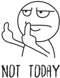 Not Today: Heute nicht mit Mittelfinger Karikatur von Comic Figur und Cartoon Männchen zeigt Stinkefinger und mit lustigem Spruch - Sarkasmus, ... Seiten Gepunktet 6x9 in (15.24 x 22.86 cm) A5