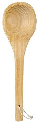Joyzan Mestolo per Sauna in Legno, Cucchiaio da Legno Fatto a Mano con Singolo Acqua Secchio Vasca Multiuso Accessori Bagno Utensili Manico Lungo Spa Doccia Giardino Cucina Ristorante Lunghezza 39 cm