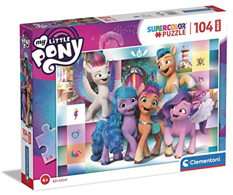 Clementoni - 23763 - Supercolor Puzzle My Little Pony - Puzzle Mit 104 Teile Maxi - Puzzle Für Kinder Ab 4 Jahren, Made In Italy