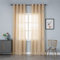 M&W DAS DESIGN Gardinenschal Blätter Jacquard Store Gardinen halbtransparent Stoff Voile Dekoschal lichtdurchlässig Fensterschal Ösenschal weich (beige 140 * 245(B*H) 2 STK)