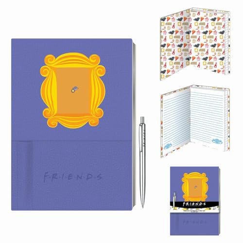 Pyramid International Friends Notizbuch und Stift Set mit A5 Kunstleder Notizbuch und Stift, 15 x 21 cm – Offizielles Merchandise