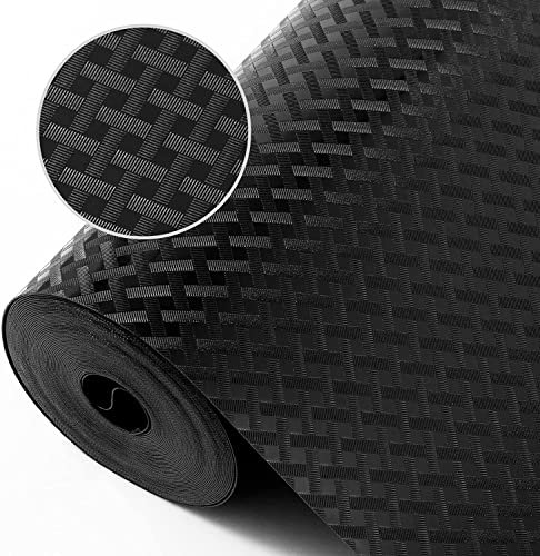 Revêtements d'étagère pour armoires de Cuisine, Revêtements de réfrigérateur Imperméable et résistant à l'huile, Tapis de tiroir Non adhésif EVA Doublure antidérapant pour étagères Noir 44x1000cm