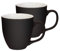 Mahlwerck Jumbotasse, Große Porzellan-Kaffeetasse mit Henkel, matte Oberfläche, Diamond Black, schwarz, 2er Set, 400ml