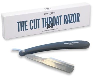 Men Rock The Cut Throat Razor - Edelstahl Rassiermesser mit Ergonomischem Griff & Wechselklingen