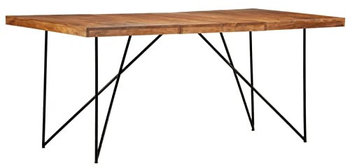 Gecheer Esszimmertisch Baumkantentisch Esstisch 180 x 90 x 76 cm Massivholz Akazie
